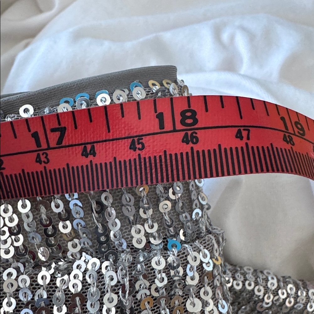 Silver Sequin Midi Skirt Size XXL - Picture 5 of 6